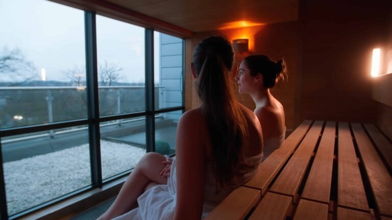 Aufnahmen aus der Sauna des Hotel Central